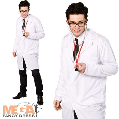 Mens Doctors ER White Coat Costume Jacket