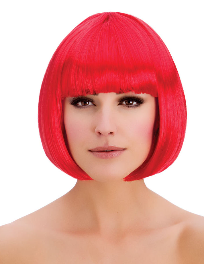 Ladies Halloween Fun Devil Short Red Diva Bob Wig Costume Accessory