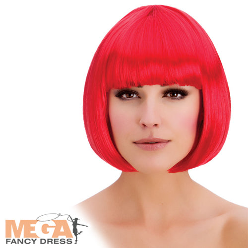 Ladies Halloween Fun Devil Short Red Diva Bob Wig Costume Accessory