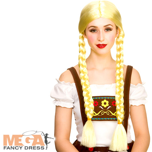 Oktoberfest Beer Girl Wig Traditional Festival Hairpiece