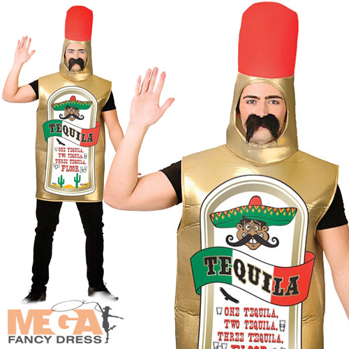 Tequila Bottle Adults Funny Fancy Dress Halloween Stag Party Costume