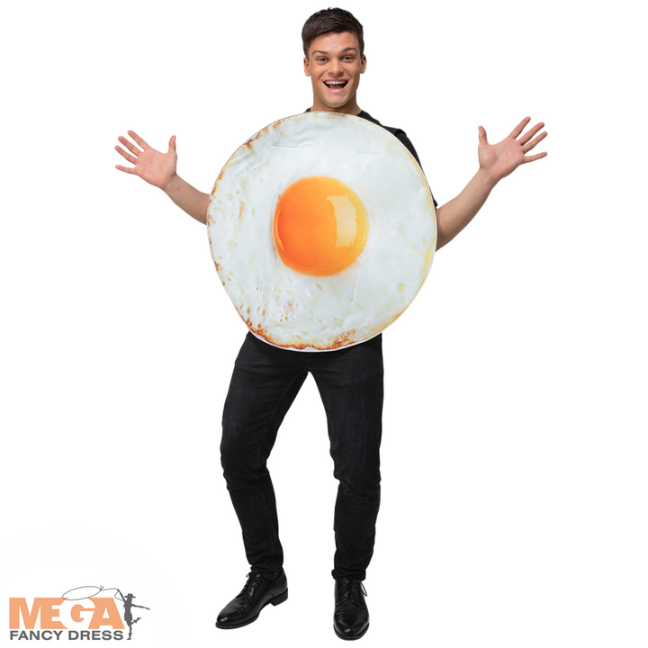 Funny Fried Egg Adults Novelty Food Fancy Dress Costume