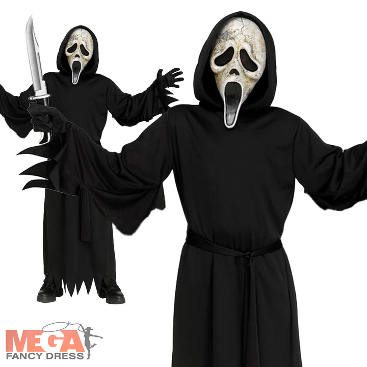 Officially Licensed Kids Aged Scream GhostFace Halloween Fancy Dress Costume
