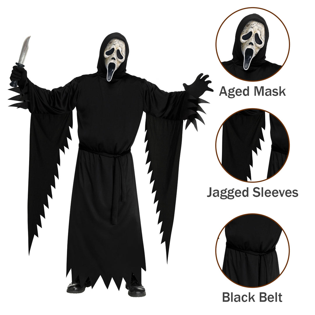 Aged Scream Ghost Face Adults Halloween Costume (One Size)