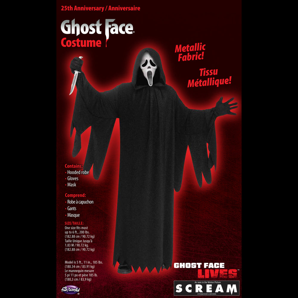 Licensed 25th Anniversary GhostFace Scream Adults Costume