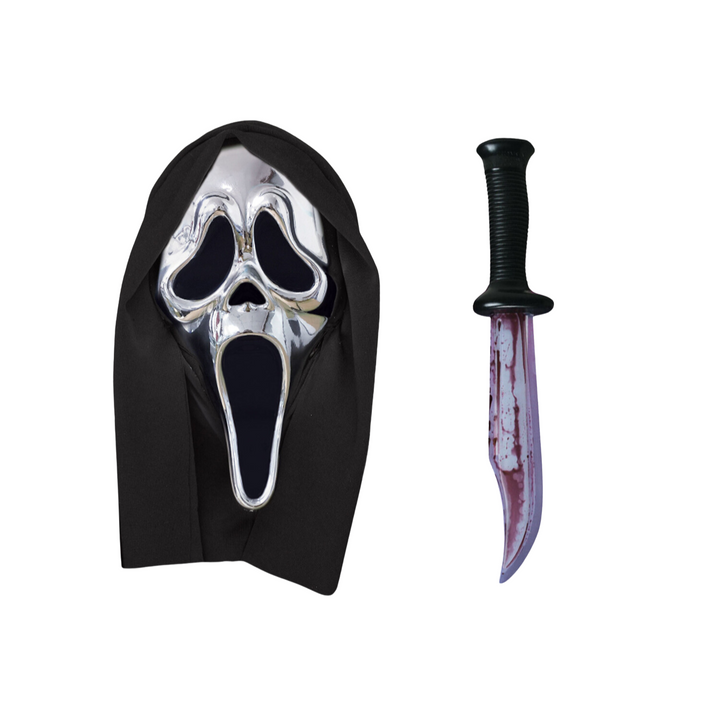 GhostFace Scream Silver Chrome Halloween Horror Mask