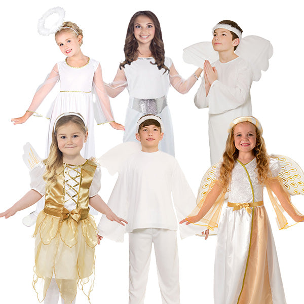 Kids Nativity Angel Fancy Dress Christmas Costumes