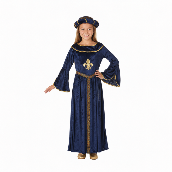 Blue Tudor Girl Kids Historical Book Day Fancy Dress Costume