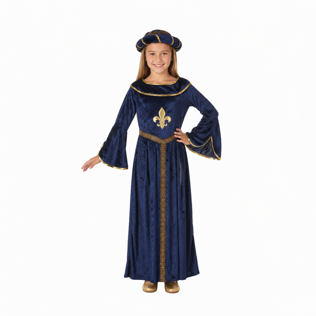Blue Tudor Girl Kids Historical Book Day Fancy Dress Costume