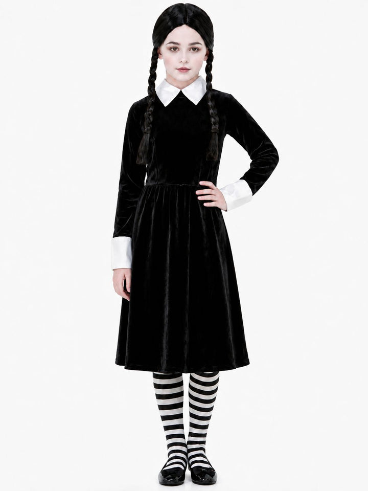 Girls Gothic Schoolgirl Fancy Dress Costume