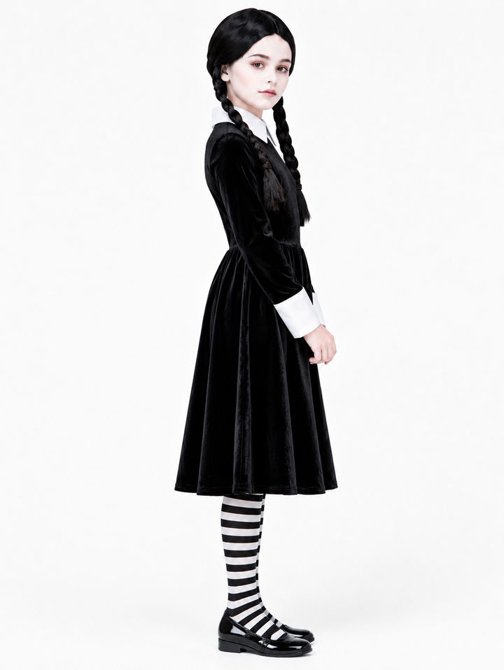 Girls Gothic Schoolgirl Fancy Dress Costume