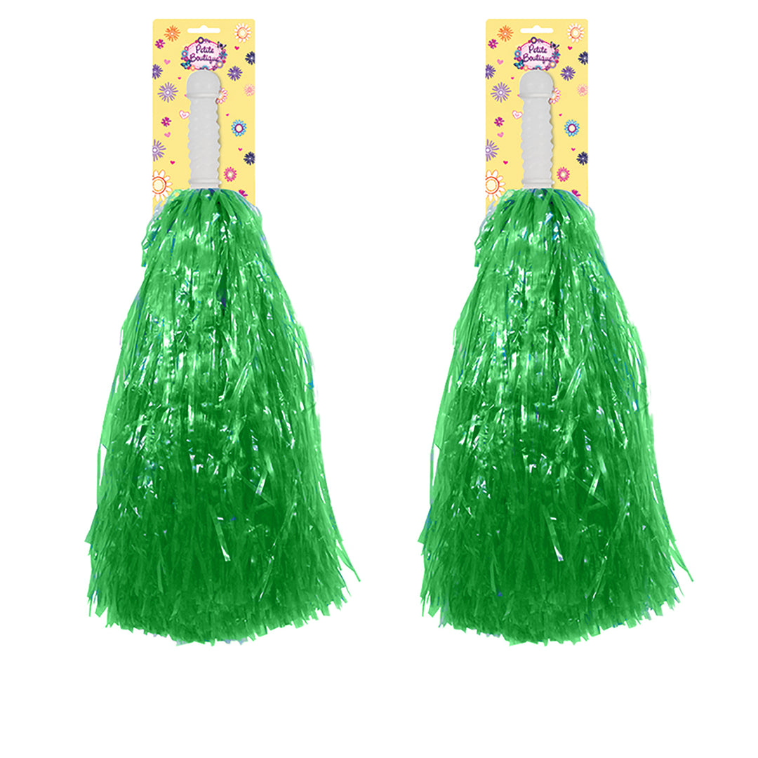 2 x Green Pom Poms