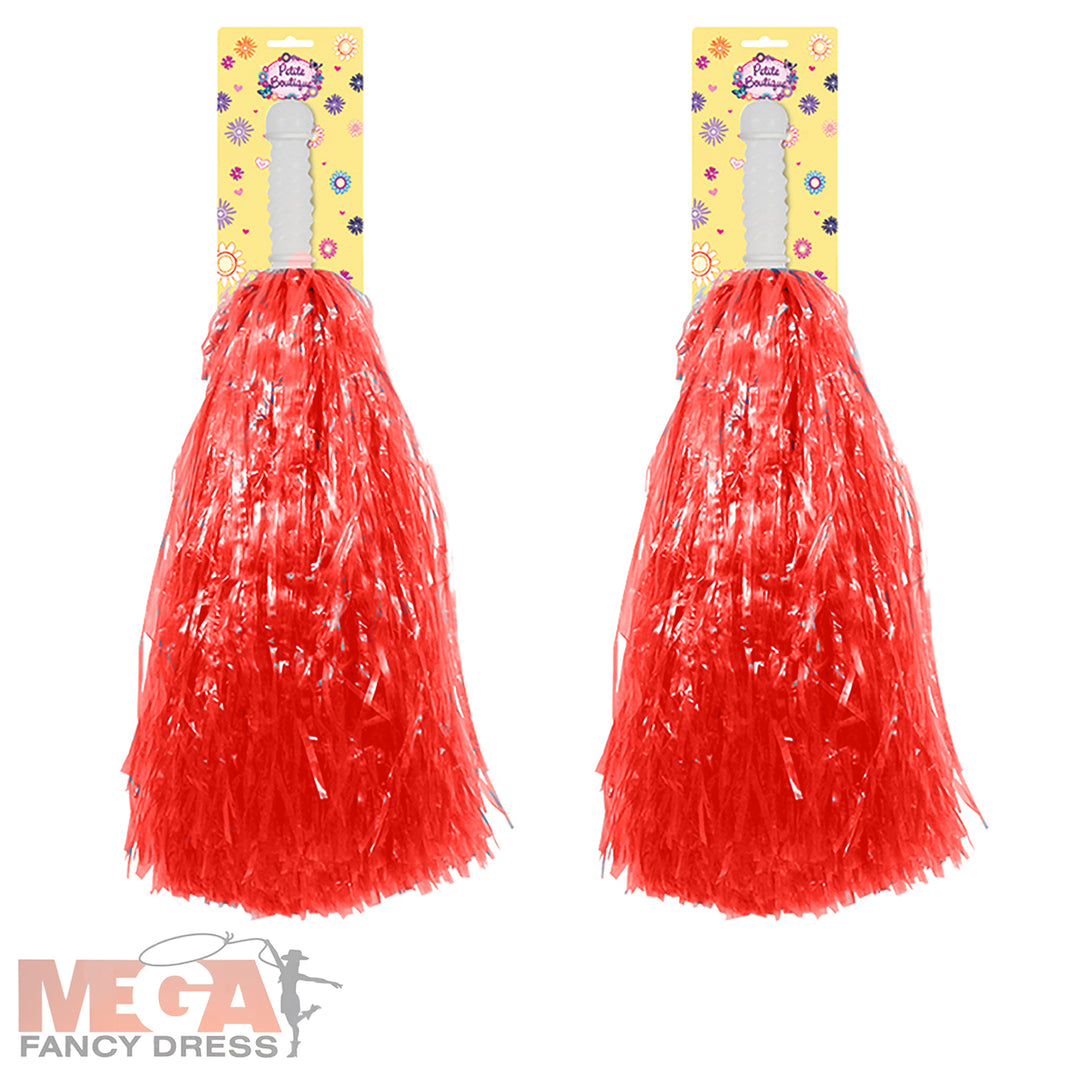 2 x Red Pom Poms