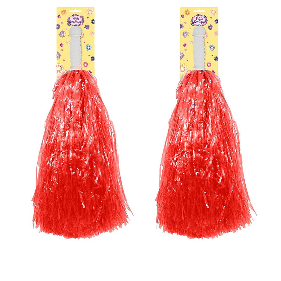 2 x Red Pom Poms