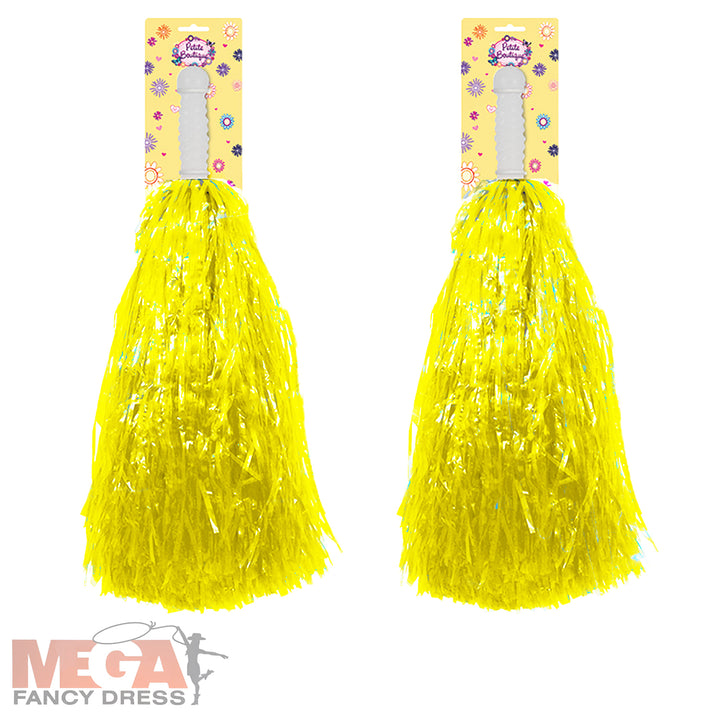 2 x Yellow Pom Poms