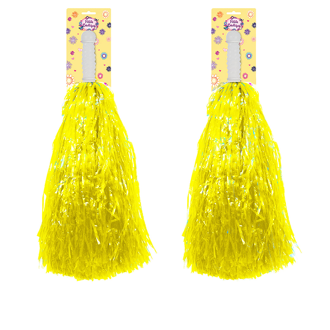 2 x Yellow Pom Poms