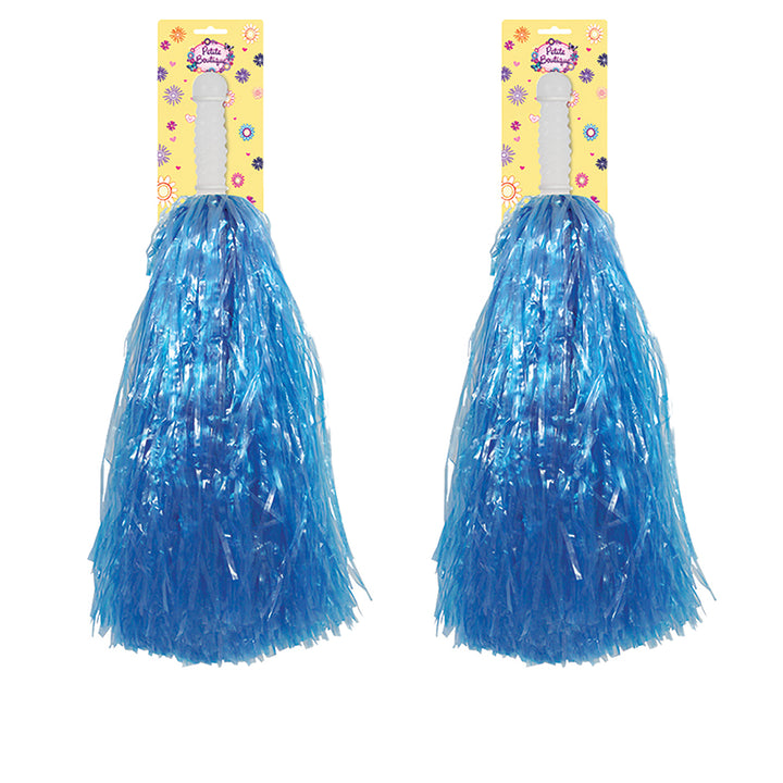 2 x Blue Pom Poms