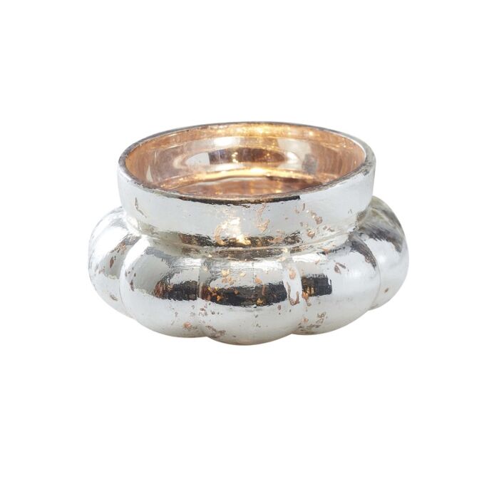 Large Frosted Tealight Holder, Silver Home Decoration