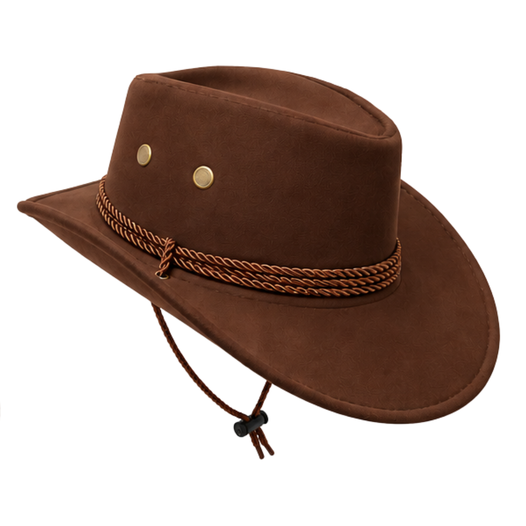 Dark Brown Suede Texas Cowboy Hat