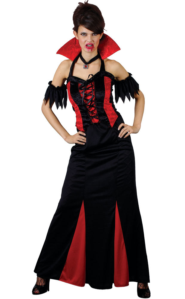 Ladies Vampire Halloween Fancy Dress Costume