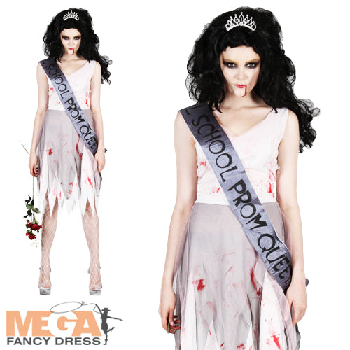 Ladies Prom Night Zombie Queen Halloween Costume Outfit