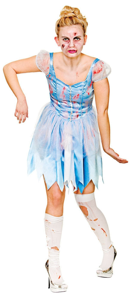 Ladies Halloween Fairytale Zombie Cinderella Costume