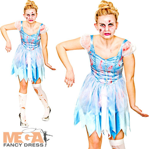 Ladies Halloween Fairytale Zombie Cinderella Costume