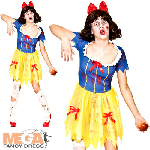 Ladies Halloween Fairytale Zombie Snow White Costume