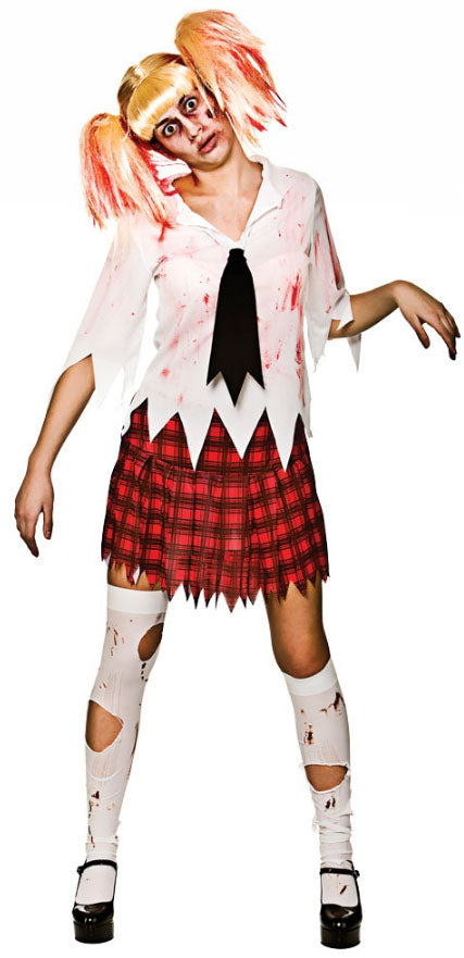 Ladies Halloween Zombie School Student Costume