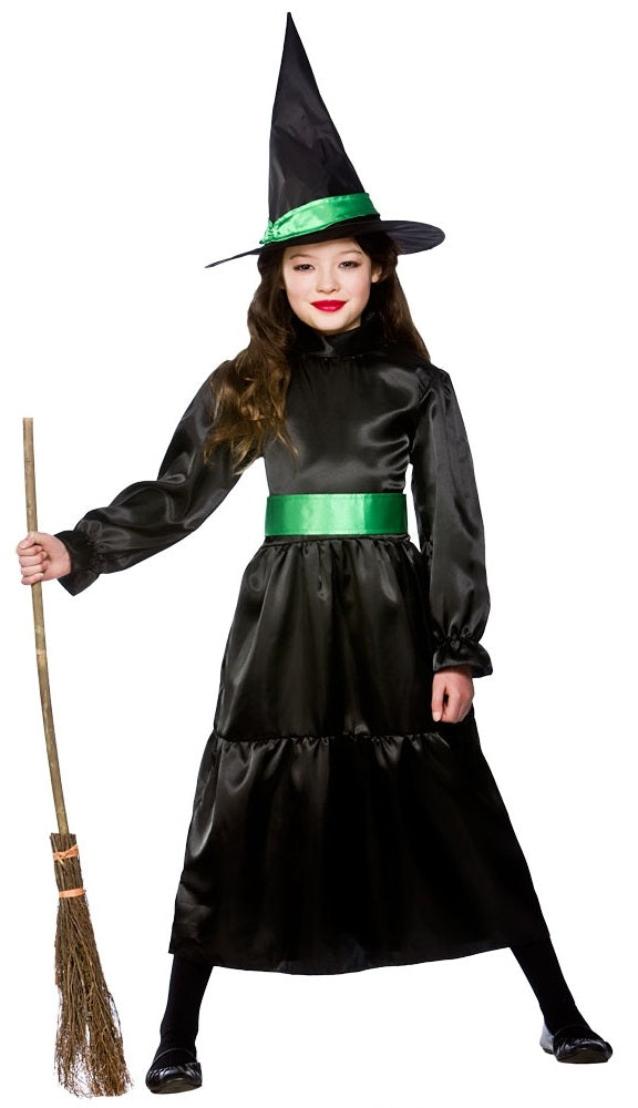 Girls Black Wicked Witch Halloween Costume