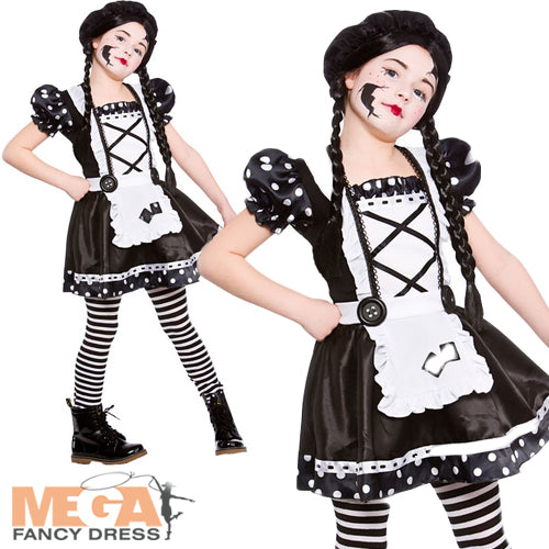 Girl's Broken Doll Halloween Zombie Ragdoll Costume