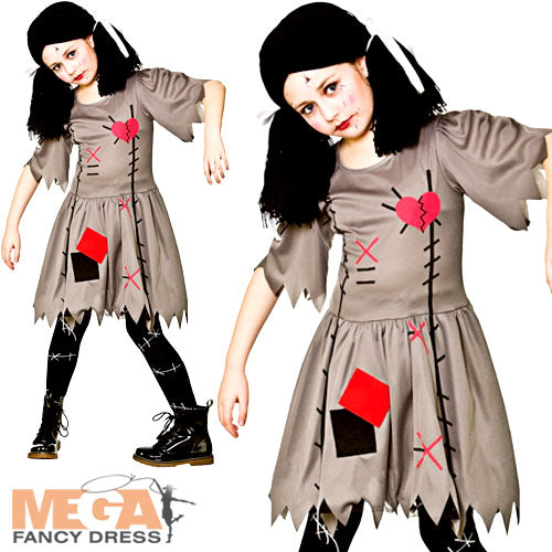 Girls Freaky Voodoo Doll Cursed Dolly Halloween Costume