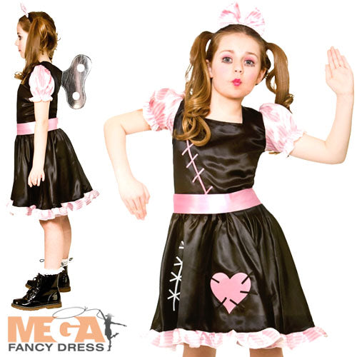 Girls Wind Up Doll Halloween Cursed Living Dolly Costume