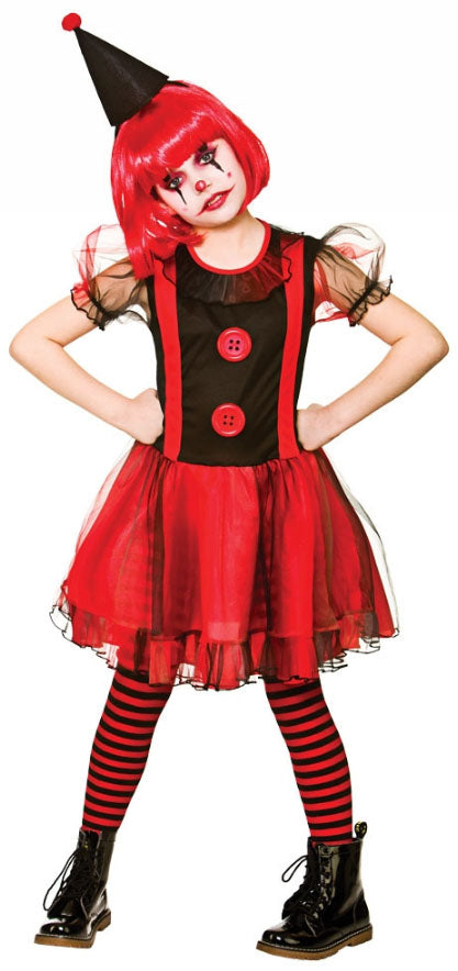 Girls Freaky Clown Halloween Circus Costume