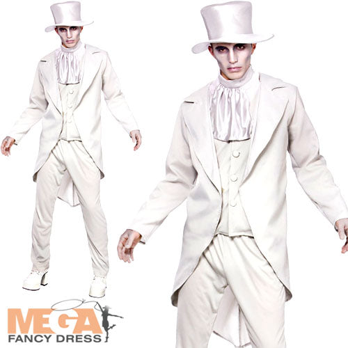 Ghastly Ghost Groom Haunted Wedding Mens Costume