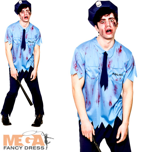 Zombie Cop Undead Law Enforcement Mens Costume