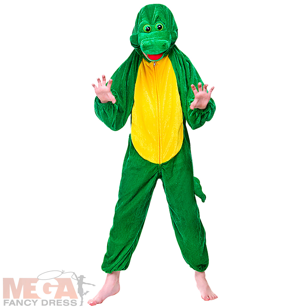 Kids Crocodile Jungle Animal Fancy Dress Boys Girls Costume
