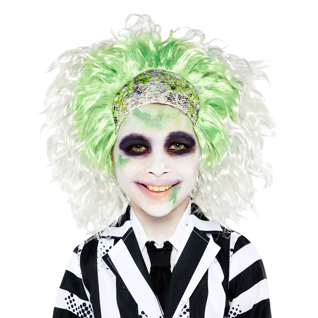 Boys Kids Beetlejuice Halloween Wig Fancy Dress Costume Accessory