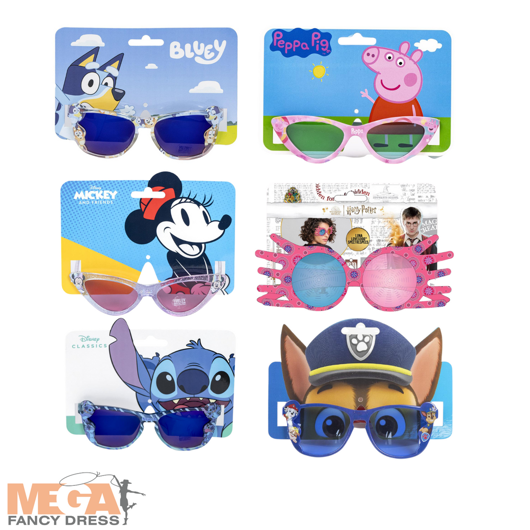 Licensed Kids Character Sunglasses Mega Fancy Dress UK