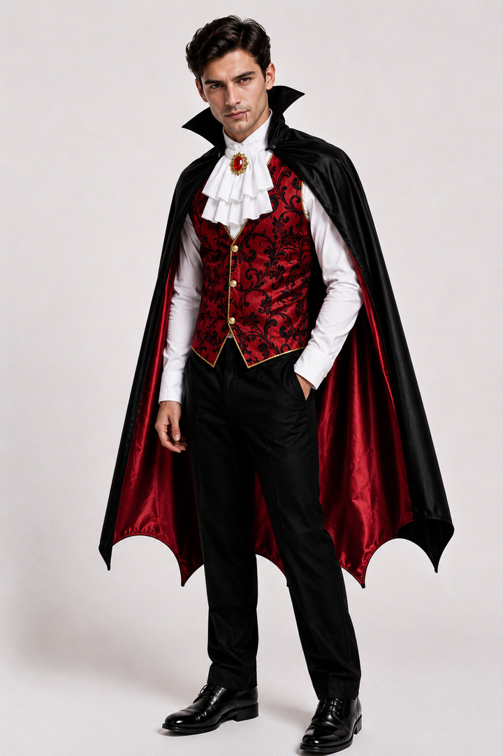 Mens Vampire Halloween Fancy Dress Costume