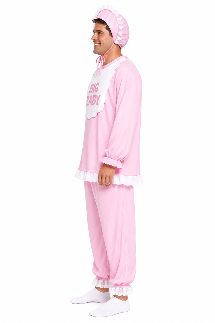Pink Adult Baby Costume Novelty Fancy Dress Halloween Outfit