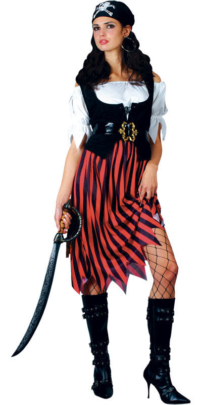 Ladies Buccaneer Caribbean High Seas Pirate Fancy Dress Costume