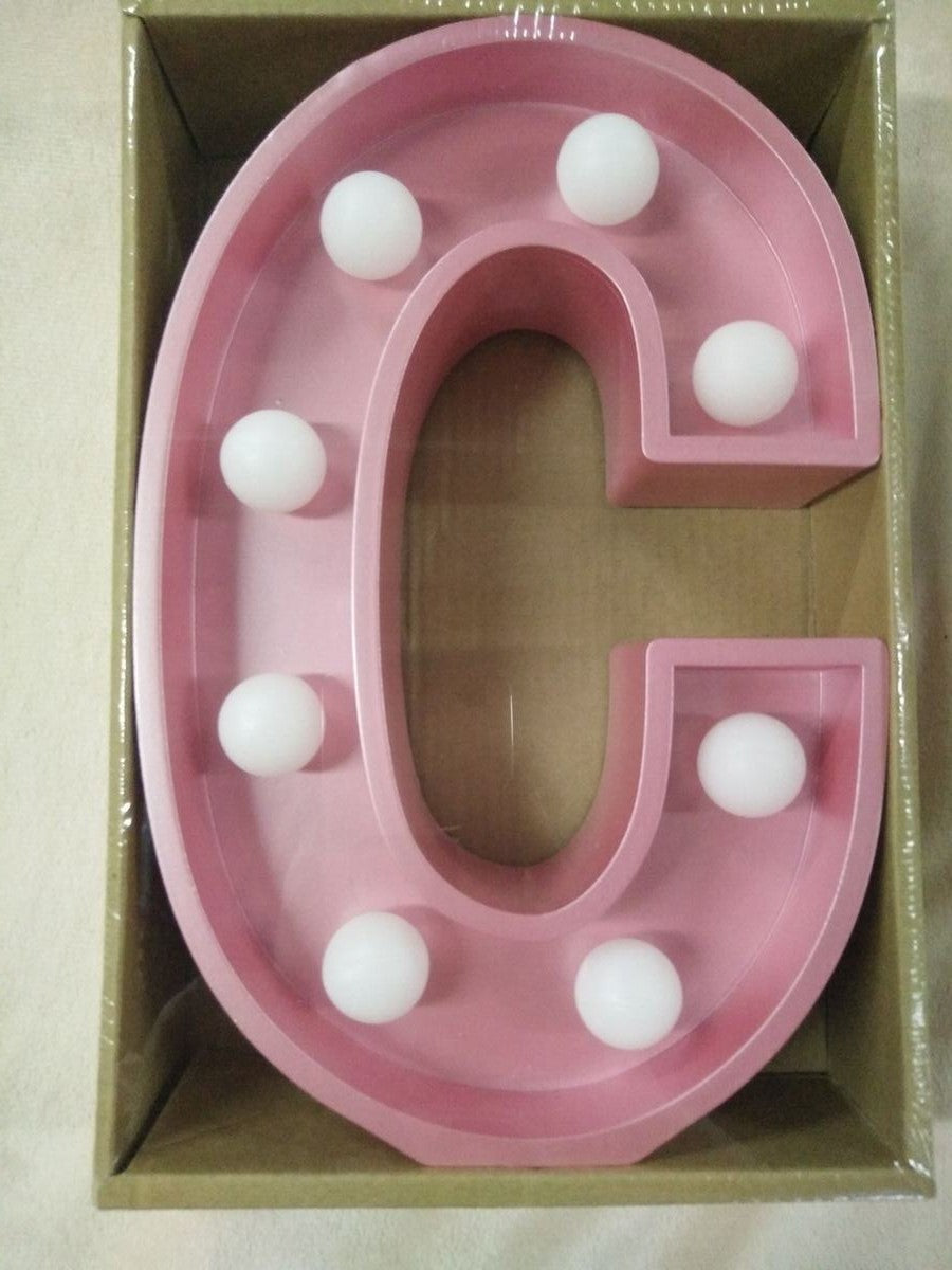 LED Light Up Letters - Pink Decorative Accessory