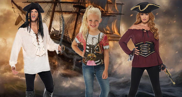 Shop Pirate Costume Shirts and T shirts Mega Fancy Dress Mega Fancy Dress UK