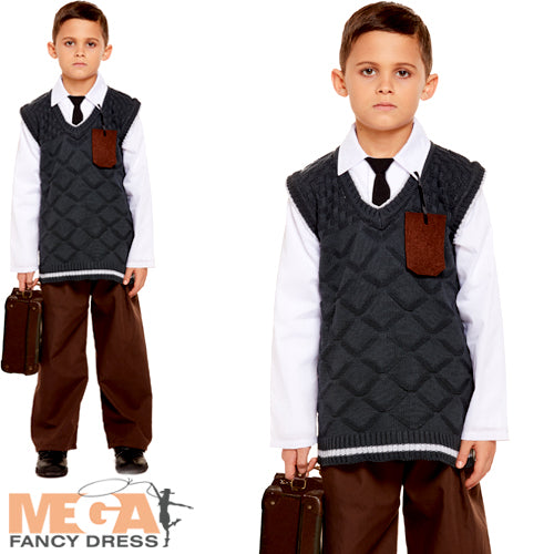 Evacuee Boy Kids Historical Wartime Costume