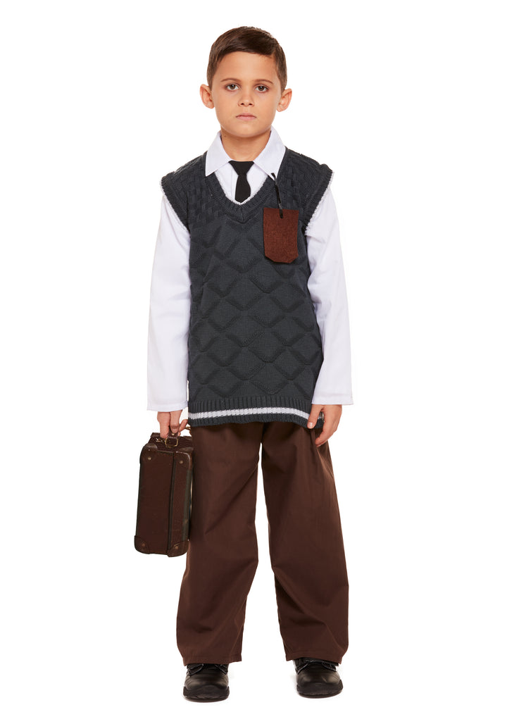 Evacuee Boy Kids Historical Wartime Costume