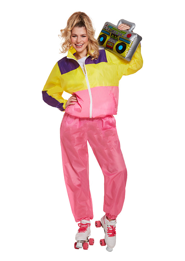 Ladies Shell Suit Costume Retro Athletic Outfit