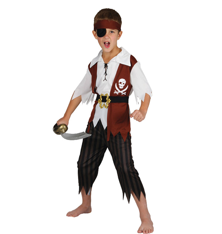 Boys Cutthroat Pirate Buccaneer Halloween World Book Day Fancy Dress Costume