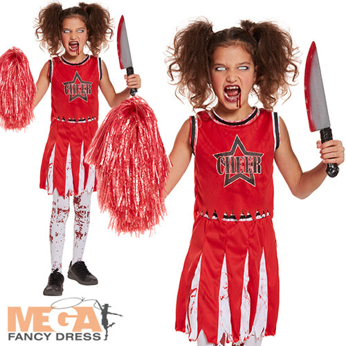 Zombie Cheerleader Girls Undead Spirit Squad Costume