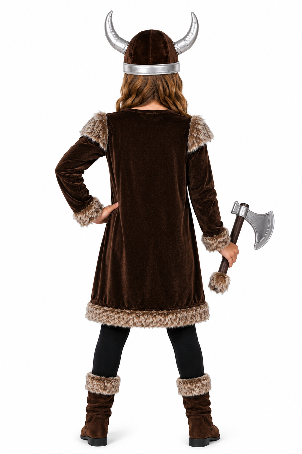 Girls Deluxe Viking Warrior Fancy Dress Costume
